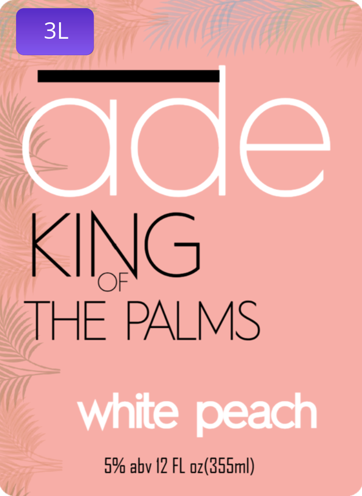 Ade King of the Palms White Peach Palm Wine 3L